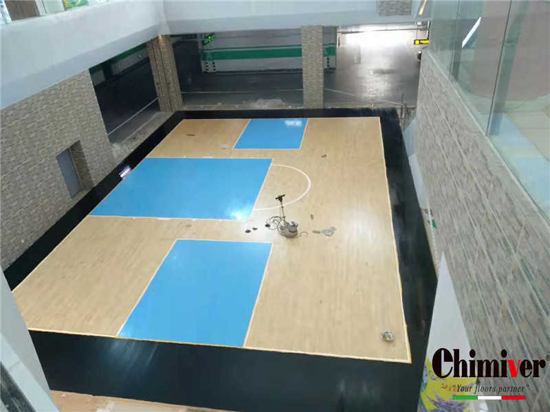 凱美沃無錫尚籃球館翻新保養彩漆施工案例