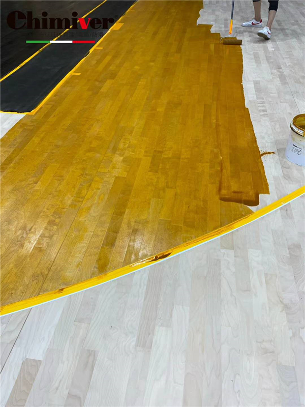 上海松江King of the Court球館體育運動地板彩漆彩繪上漆重涂案例